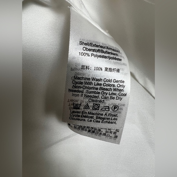 Donna Karan White Eyelet Peplum Blouse - Picture 4 of 12